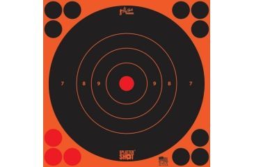 Image of Pro-Shot Pro-Shot Splatter Shot Bullseye Targets Peel And Stick 8 Inch Orange 30 Pack, Orange, 8B-ORNG-30PK