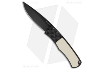 Image of Pro-Tech Knives Magic BR-1 Whiskers Automatic Folding Knife, 3.125in, 154CM, Drop Point Blade, Aluminum, Micarta, Black/White Handle, Tuxedo, Black/White/Black, 7.25 inch, BHQ-30246