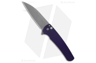 Image of Pro-Tech Knives Malibu MagnaCut Wharncliffe Folding Knife, 3.25in, CPM MagnaCut, Wharncliffe Blade, Aluminum, Purple Handle, Purple/Gray, 7.50 inch, BHQ-196672