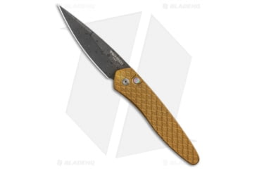Image of Pro-Tech Knives Newport Custom Automatic Folding Knife, 3.00in, Damascus, Spear Point Blade, Stainless Steel, Copper/Rose Handle, Steel, Copper/Rose/Black, 7.125 inch, BHQ-83455