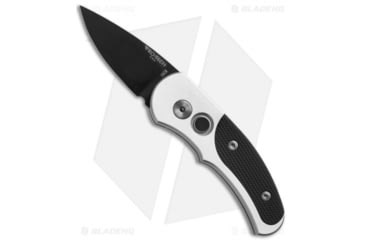 Image of Pro-Tech Knives Runt J4 Automatic Folding Knife, 1.94in, 154CM, Drop Point Blade, G-10, Black/Gray Handle, Black/Gray/Black, 5.27 inch, BHQ-25126