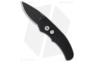 Image of Pro-Tech Knives Runt J4 Automatic Folding Knife, 1.94in, 154CM, Drop Point Blade, Aluminum, Black Handle, Black/Black, 5.27 inch, BHQ-2652
