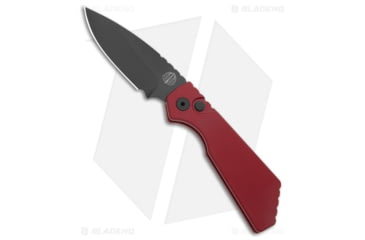 Image of Pro-Tech Knives Strider + PT Automatic Folding Knife, 3.00in, CPM MagnaCut, Drop Point Blade, Aluminum, Red Handle, Standard, Red/Black, 7.00 inch, BHQ-208668