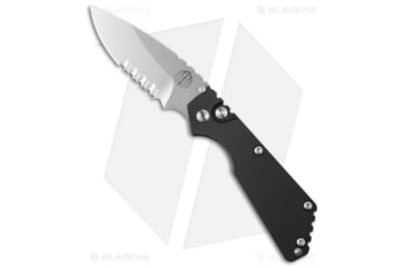 Image of Pro-Tech Knives Strider + SnG Automatic Folding Knife, 3.50in, 154CM, Drop Point Blade, Aluminum, Black Handle, SW Serr, Black/Gray, 8.25 inch, BHQ-34434