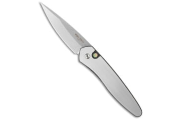 Image of Pro-Tech Knives Custom Steel Newport Automatic Folding Knife, 3.00in, CPM S35VN, Spear Point Blade, Stainless Steel, Black/Gray Handle, Black/Gray/Gray, 7.125 inch, BHQ-30807