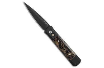 Image of Pro-Tech Pro-Tech Godfather Automatic Knife Black w/ Custom Noble Inlays 4&quot; Black, Black, 154CM, adult, BHQ-71369