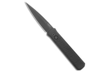 Image of Pro-Tech Knives Godfather SWAT Tactical Automatic Folding Knife, 4.00in, 154CM, Spear Point Blade, Aluminum, Black Handle, Jigged, Black/Black, 9.25 inch, BHQ-203319