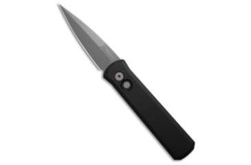 Image of Pro-Tech Knives Godson Automatic Folding Knife, 3.15in, 154CM, Spear Point Blade, Aluminum, Black Handle, Bead Blast, Black/Gray, 7.56 inch, BHQ-0250