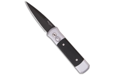 Image of Pro-Tech Knives Godson Automatic Folding Knife, 3.15in, 154CM, Spear Point Blade, G-10, Black/Gray Handle, Standard, Black/Gray/Black, 7.56 inch, BHQ-0810