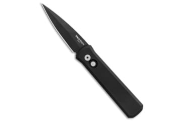 Image of Pro-Tech Knives Godson Automatic Folding Knife, 3.15in, 154CM, Spear Point Blade, Aluminum, Black Handle, Standard, Black/Black, 7.56 inch, BHQ-0868