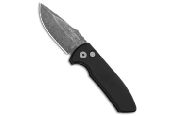 Image of Pro-Tech Knives Les George SBR Automatic Folding Knife, 2.625in, CPM S35VN, Drop Point Blade, Aluminum, Black Handle, Acid Wash, Black/Gray, 6.50 inch, BHQ-102256