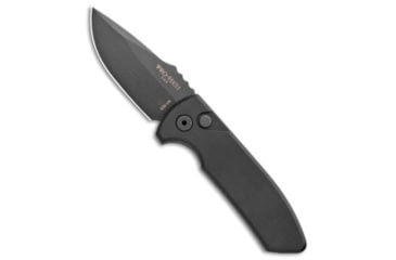 Image of Pro-Tech Knives Les George SBR Automatic Folding Knife, 2.625in, CPM S35VN, Drop Point Blade, Aluminum, Black Handle, Standard, Black/Black, 6.50 inch, BHQ-99837