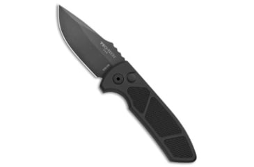 Image of Pro-Tech Knives Les George SBR Automatic Folding Knife, 2.625in, CPM S35VN, Drop Point Blade, Aluminum, Black Handle, Knurled, Black/Black, 6.50 inch, BHQ-99838