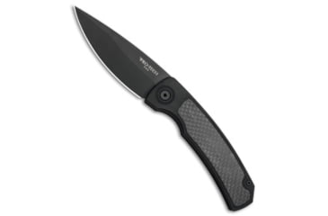 Image of Pro-Tech Knives Magic 2 Whiskers Automatic Folding Knife, 3.75in, 154CM, Spear Point Blade, Aluminum, Carbon Fiber, Black Handle, Standard, Black/Black, 8.625 inch, BHQ-80652