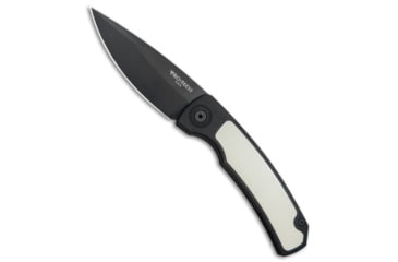 Image of Pro-Tech Knives Magic 2 Whiskers Automatic Folding Knife, 3.75in, 154CM, Spear Point Blade, Aluminum, Micarta, Black/White Handle, Tuxedo, Black/White/Black, 8.625 inch, BHQ-80653