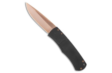 Image of Pro-Tech Knives Magic BR-1 Whiskers Automatic Folding Knife, 3.125in, 154CM, Drop Point Blade, Aluminum, Black Handle, Standard, Black/Rose Gold, 7.25 inch, BHQ-113960