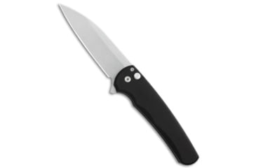 Image of Pro-Tech Knives Malibu Wharncliffe Flipper Folding Knife, 3.25in, CPM 20CV, Wharncliffe Blade, Aluminum, Black Handle, Stonewash, Black/Gray, 7.50 inch, BHQ-106831
