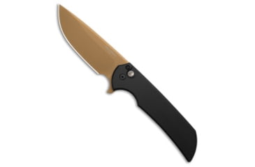 Image of Pro-Tech Pro-Tech Mordax Button Lock Knife Black Aluminum 3.5" Tan PVD, Black, CPM MagnaCut, adult, BHQ-228327