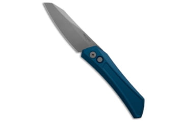 Image of Pro-Tech Knives Oligarch MagnaCut Automatic Folding Knife, 3.25in, CPM MagnaCut, Sheepsfoot Blade, Aluminum, Blue Handle, Stonewash, Blue/Gray, 7.50 inch, BHQ-205034