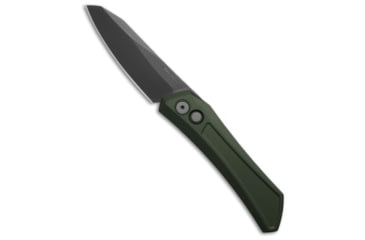 Image of Pro-Tech Knives Oligarch MagnaCut Automatic Folding Knife, 3.25in, CPM MagnaCut, Sheepsfoot Blade, Aluminum, Green Handle, DLC, Green/Black, 7.50 inch, BHQ-218753