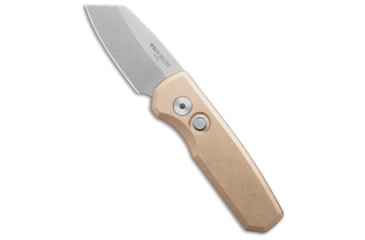 Image of Pro-Tech Knives Runt 5 Reverse Tanto Automatic Folding Knife, 2.00in, CPM MagnaCut, Reverse Tanto Blade, Aluminum, Bronze Handle, Bronze/Gray, 5.18 inch, BHQ-185869