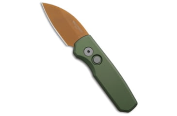 Image of Pro-Tech Pro-Tech Runt 5 Wharncliffe Automatic Knife Desert Warrior Green 1.9" Tan PVD, Green, CPM 20CV, adult, BHQ-225642