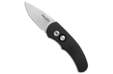 Image of Pro-Tech Knives Runt J4 Automatic Folding Knife, 1.94in, 154CM, Drop Point Blade, Aluminum, Black Handle, Black/Gray, 5.27 inch, BHQ-3756
