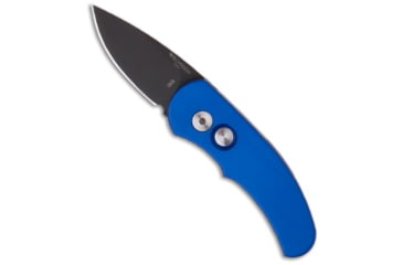 Image of Pro-Tech Knives Runt J4 Automatic Folding Knife, 1.94in, 154CM, Drop Point Blade, Aluminum, Blue Handle, Blue/Black, 5.27 inch, BHQ-3671