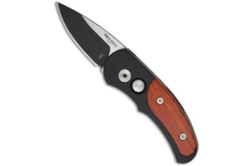 Image of Pro-Tech Knives Runt J4 Automatic Folding Knife, 1.94in, 154CM, Drop Point Blade, Cocobolo, Black/Wood Handle, Black/Wood/Black, 5.27 inch, BHQ-9883