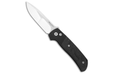 Image of Pro-Tech Knives Terzuola ATCF Custom Automatic Folding Knife, 3.50in, 154CM, Drop Point Blade, Carbon Fiber, Black Handle, Black/Steel, 7.92 inch, BHQ-207837