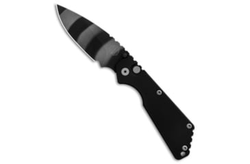 Image of Pro-Tech Knives Strider + SnG Automatic Folding Knife, 3.50in, 154CM, Drop Point Blade, Aluminum, Black Handle, Tiger Stripe DLC, Black/Black, 8.25 inch, BHQ-85277