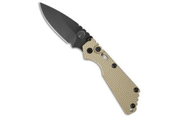 Image of Pro-Tech Knives Strider + SnG Automatic Folding Knife, 3.50in, 154CM, Drop Point Blade, Aluminum, Tan Handle, Knurled w/ Safety, Desert Tan/Black, 8.25 inch, BHQ-34448