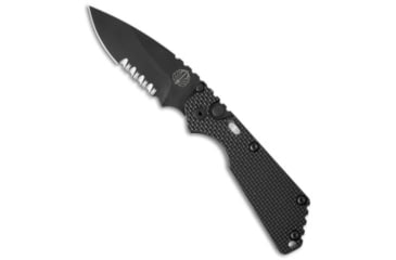 Image of Pro-Tech Knives Strider + SnG Automatic Folding Knife, 3.50in, 154CM, Drop Point Blade, Aluminum, Black Handle, Knurled w/ Safety, Black/Black, 8.25 inch, BHQ-34436