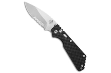Image of Pro-Tech Knives Strider + SnG Automatic Folding Knife, 3.50in, 154CM, Drop Point Blade, Aluminum, Black Handle, Serr, Knurled w/ Safety, Black/Gray, 8.25 inch, BHQ-36970