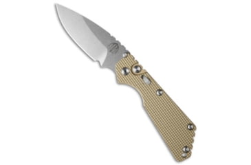 Image of Pro-Tech Knives Strider + SnG Automatic Folding Knife, 3.50in, 154CM, Drop Point Blade, Aluminum, Tan Handle, Knurled w/ Safety, Tan/Gray, 8.25 inch, BHQ-34449