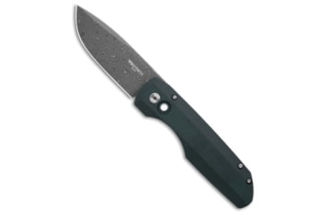 Image of Pro-Tech Knives + Vero Synapse Automatic Folding Knife, 3.50in, Damascus, Drop Point Blade, Aluminum, Micarta, Black/Blue Handle, Black/Blue/Gray, 8.25 inch, BHQ-223147
