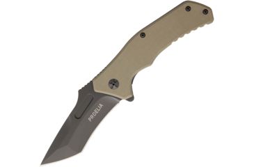Image of Proelia Linerlock Tan G-10 Folding Knife,3.75in,D2 Tool Steel,Standard Edge,Tanto,Tan,G10 Handle, TX030TG