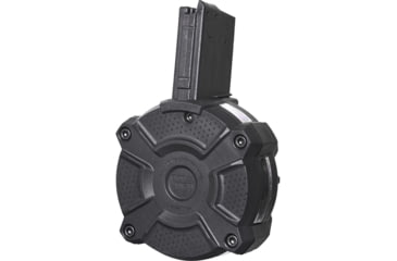 Image of ProMag AR-15 .223 Rem/5.56x45mm Drum Rifle Magazine w/ Capacity Window, 65 Round, Black, 1 Pack, DuPont Zytel Polymer, DRMA24-65RD