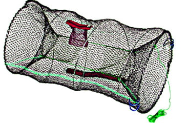 Image of Promar Collapsible Crawfish/Bait Trap, Black Netting, 24X12, TR-503
