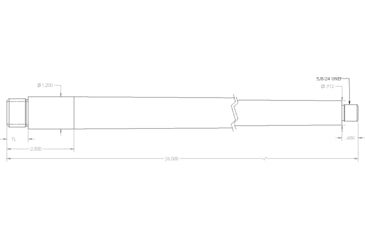 Image of Proof Research Terminus Pre-Fit SS Threaded Barrel, Terminus Zeus, .223 Remington, 26 in, M24 Profile, 1-7 Twist, 5/8x24, Silver, 130179
