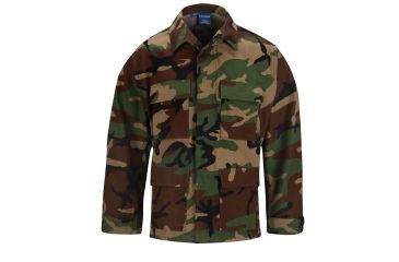 Image of Propper BDU 4-Pocket Coat, 100% Cotton Ripstop, Extra Small-Regular, Woodland