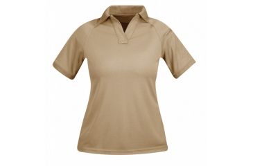 Image of Snag Free Short Sleeve Polo, Womens, Silver Tan, Small