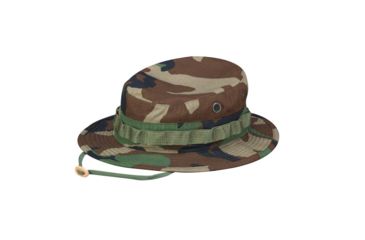 Image of Propper F550221 Sun Hat/Boonie, 50/50 NYCO Ripstop, Woodland, Size 7 3/4