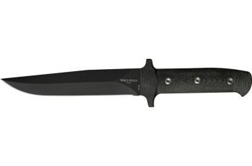 Image of Protech Brend #1 Combat Fixed Knife, Black DLC finish blade, Black linen micarta handle PTK2306