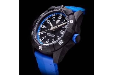 Image of ProTek Carbon Dive Watch, Carbon Case/Black&amp;Blue Dial/Blue Strap, One Size, PT1003B