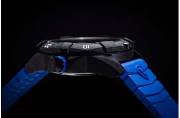 Image of ProTek Carbon Dive Watch, Carbon Case/Black&amp;Blue Dial/Blue Strap, One Size, PT1003B