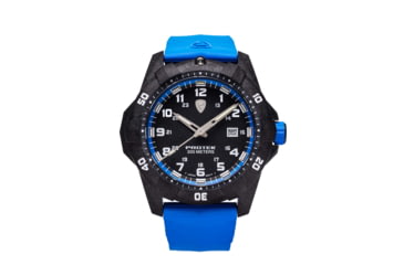 Image of ProTek Carbon Dive Watch, Carbon Case/Black&amp;Blue Dial/Blue Strap, One Size, PT1003B