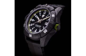 Image of ProTek Carbon Dive Watch, Carbon Case/Black&amp;Green Dial/Black Strap, One Size, PT1005