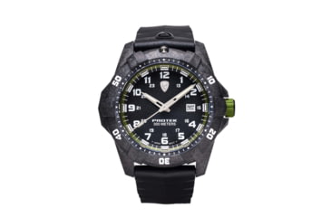 Image of ProTek Carbon Dive Watch, Carbon Case/Black&amp;Green Dial/Black Strap, One Size, PT1005