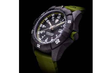 Image of ProTek Carbon Dive Watch, Carbon Case/Black&amp;Green Dial/Green Strap, One Size, PT1005G